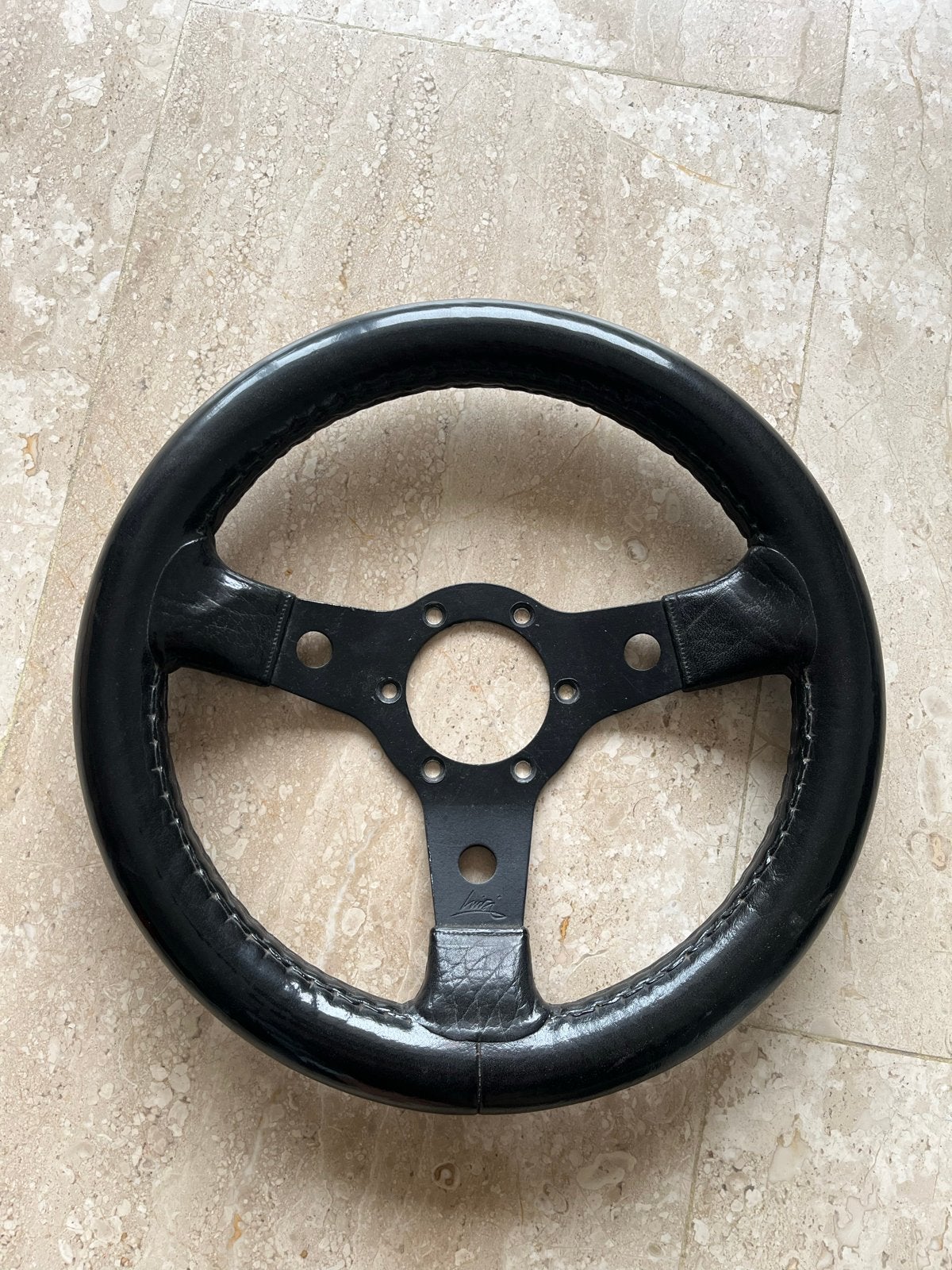 Luisi Sportstuur - Zwart Leer - 30 cm, Ophalen of Verzenden, Gebruikt, Universele onderdelen