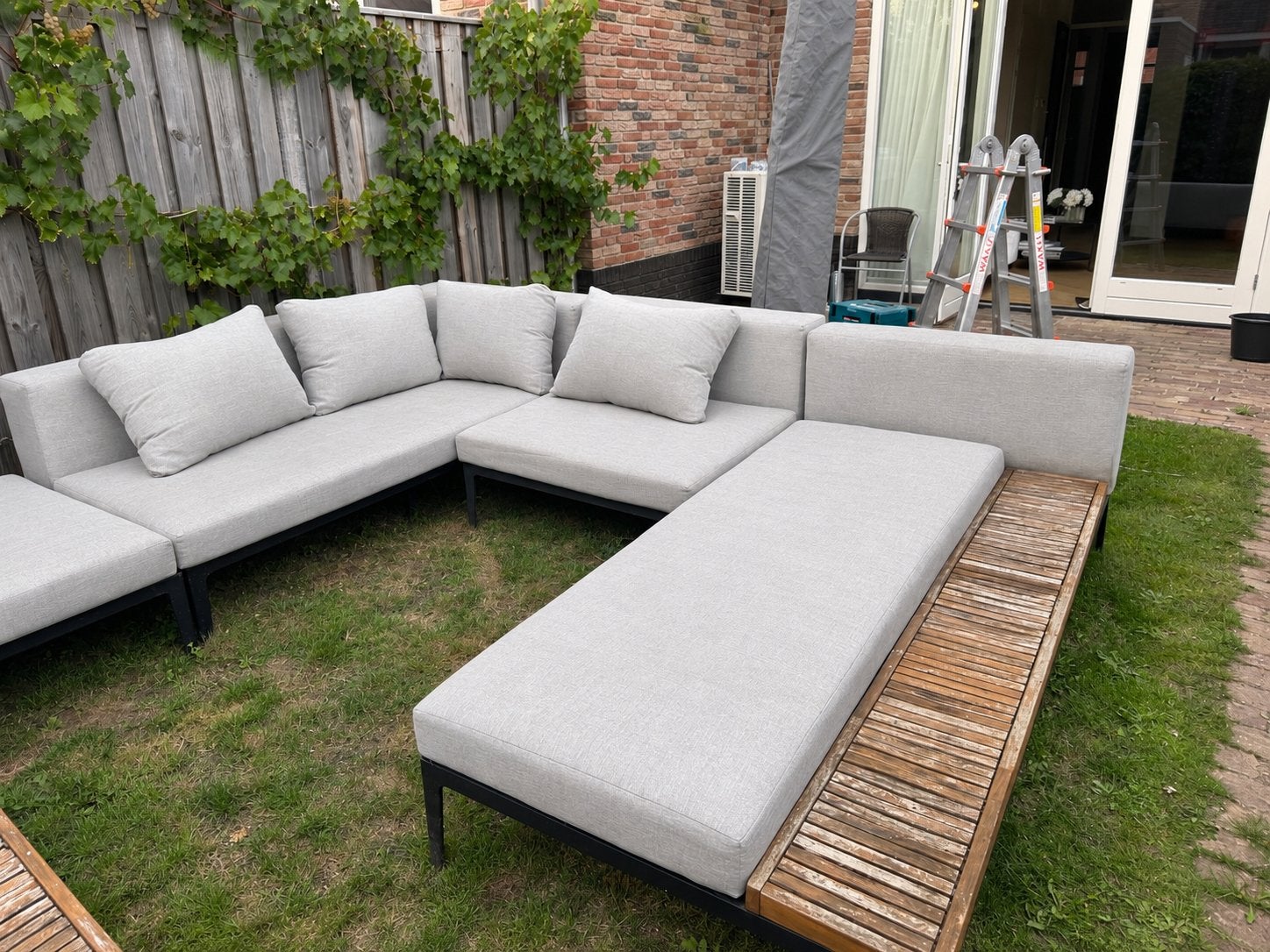 Wehkamp Home Sevilla loungeset – 5-delig – nieuwprijs €2.499, Ophalen, Gebruikt, Hocker, Loungeset