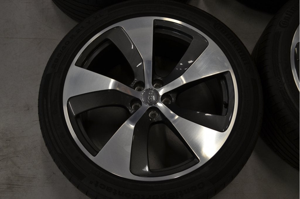21" Audi Q7 E Tron Velgen 5x112 ET31 + Zomerbanden, Niet ingevuld, Gebruikt, 295 mm, Banden en Velgen