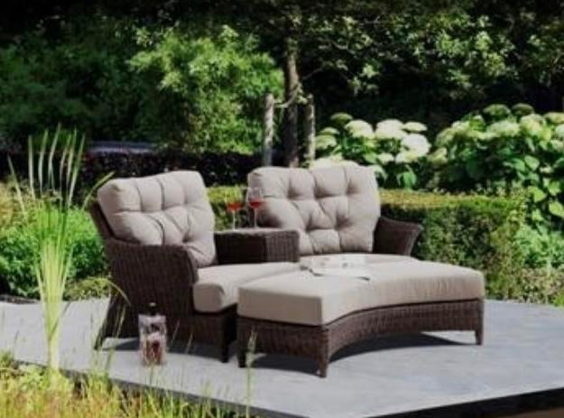 4 Seasons Outdoor Valentine Loveseat met Voetenbank, Tuin en Terras, Tuinsets en Loungesets, 2 zitplaatsen, Ophalen of Verzenden