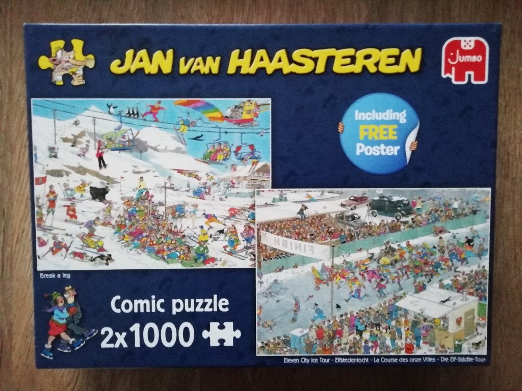 Jan van Haasteren puzzels - 2x 1000 stukjes, Ophalen, 500 t/m 1500 stukjes, Zo goed als nieuw