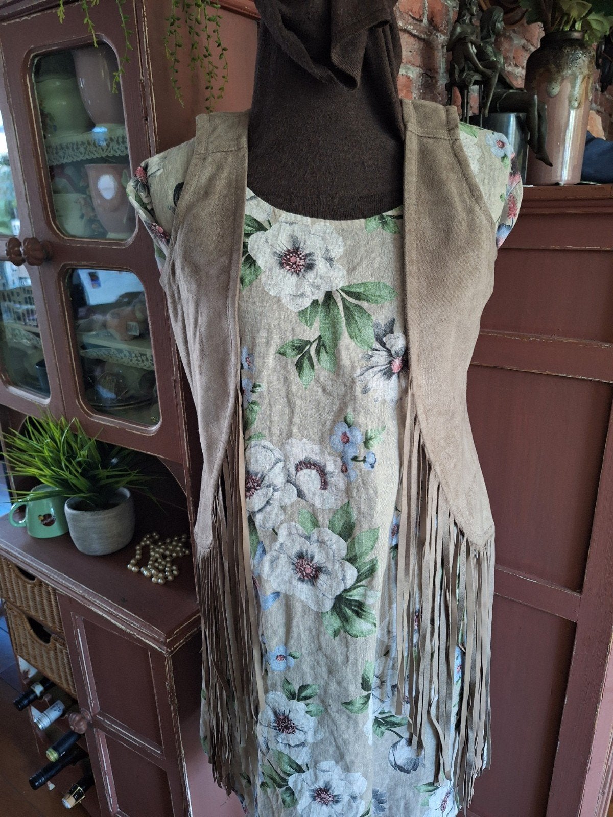 Suedine vest franjes maat s, Kleding | Dames, Ophalen of Verzenden, Gedragen, Maat 36 (S)