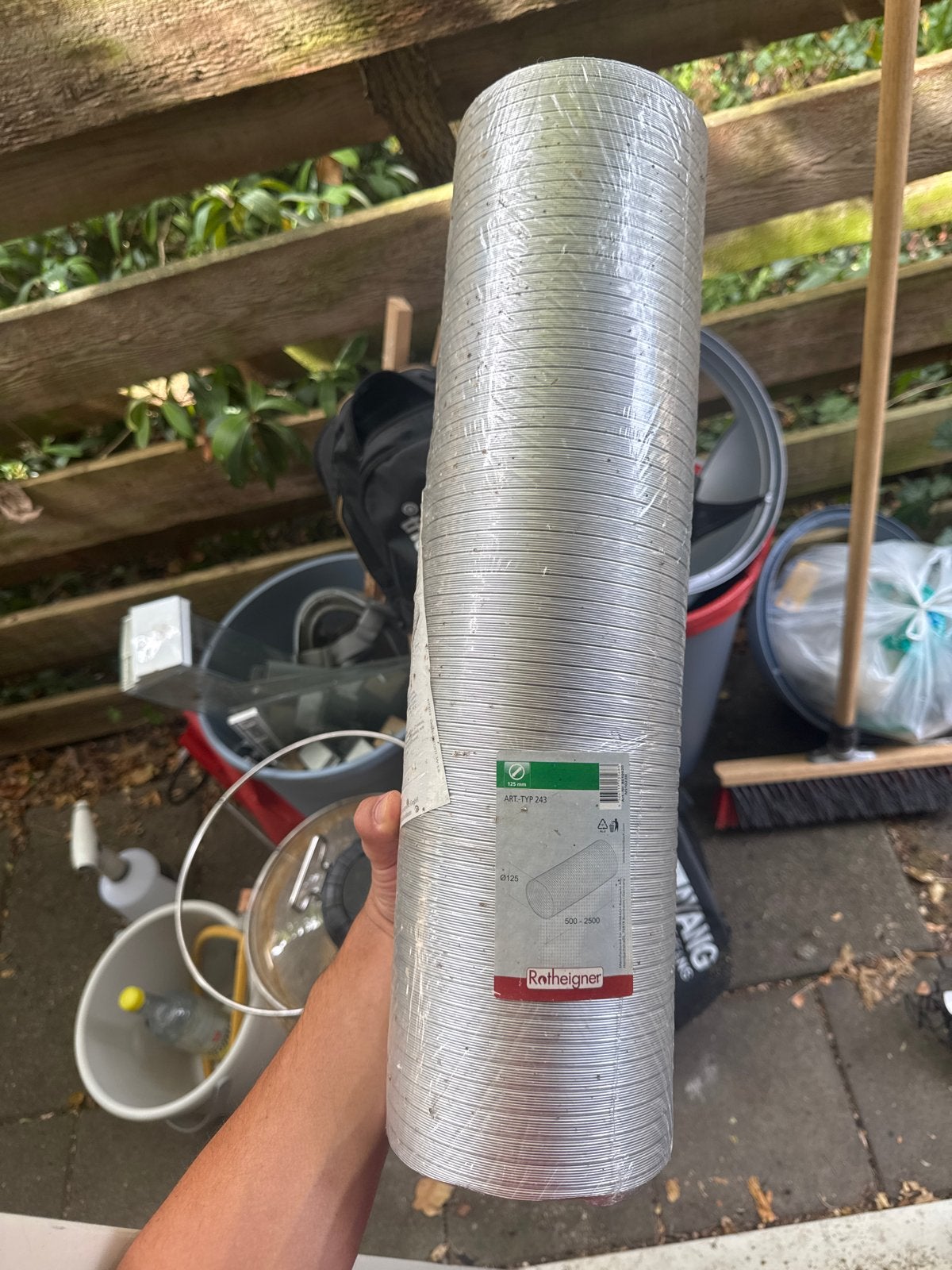 Nieuwe Rotheigner ventilatiebuis 125mm x 2500mm, Doe-het-zelf en Verbouw, Ventilatie en Afzuiging, Ophalen of Verzenden, Nieuw