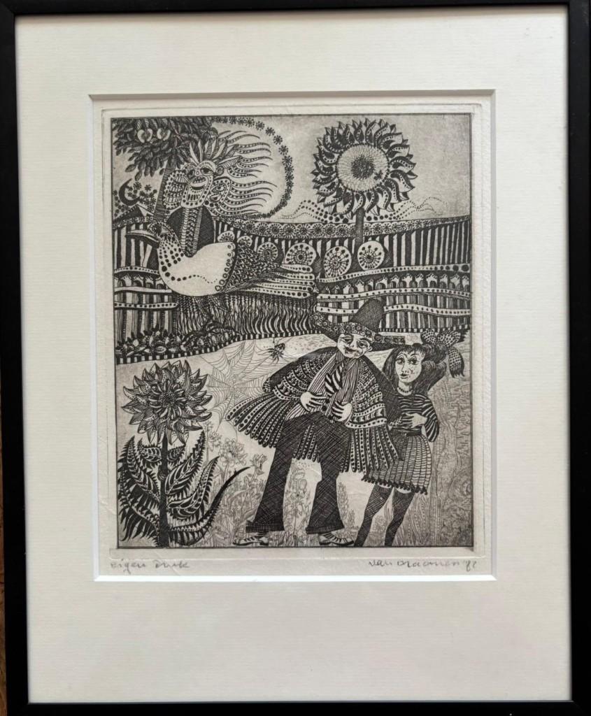 3 Originele Etsen van Hans van Draalen, Antiek en Kunst, Mythologie, Ophalen of Verzenden, 14 cm, Ingelijst