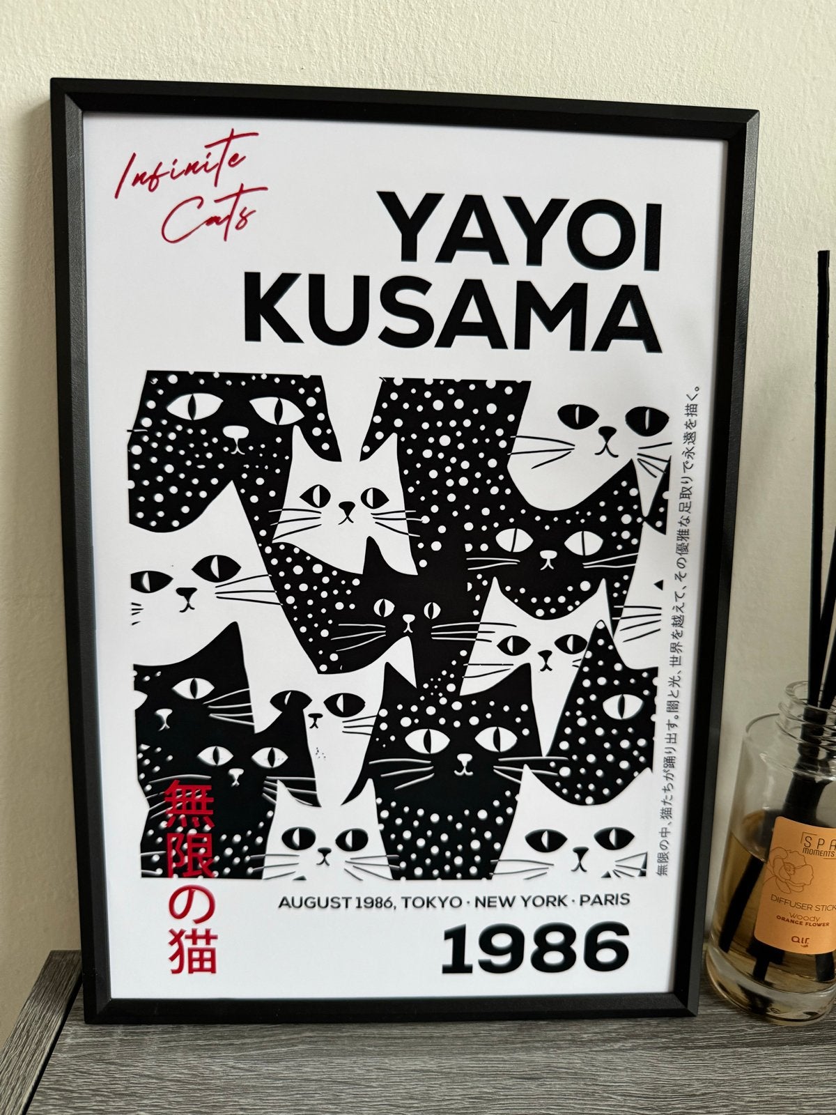 Yayoi Kusama 'Infinite Cats' Poster - 21x30cm Ingelijst, Minder dan 50 cm, Nieuw, Ophalen of Verzenden, Foto of Poster