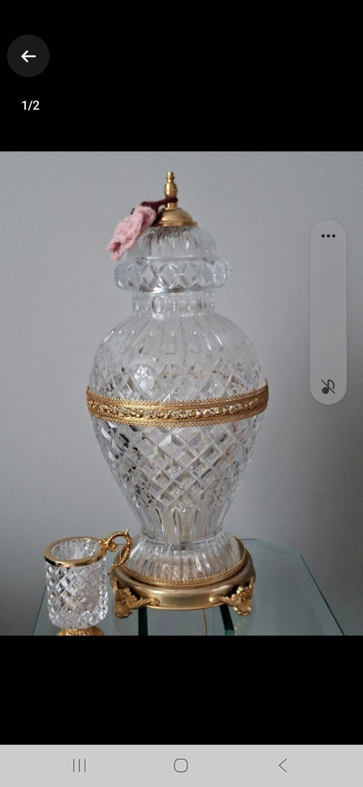 diamantgeslepen lamp, Overige materialen, Ophalen, Zo goed als nieuw, Met deksel