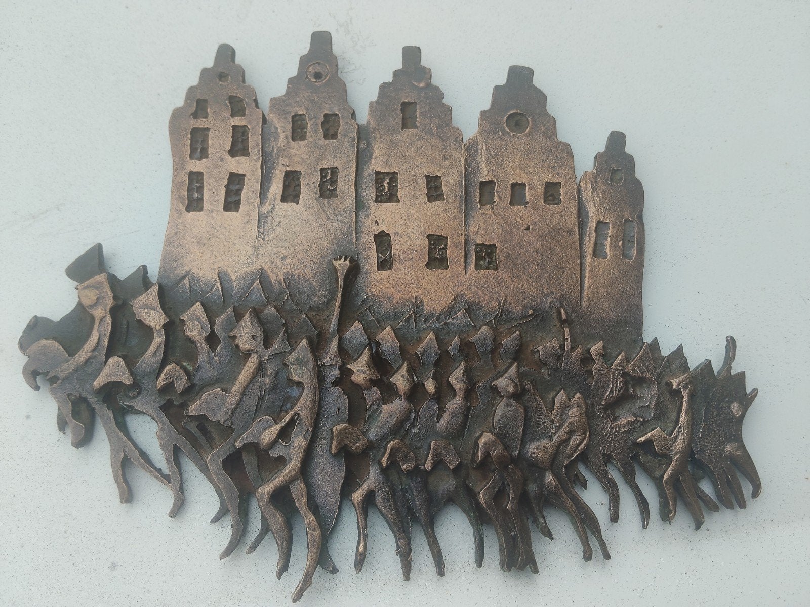 Bronzen Reliëf "Steckenpferdreiter" – Hans Gerd Ruwe (1975), Ophalen of Verzenden