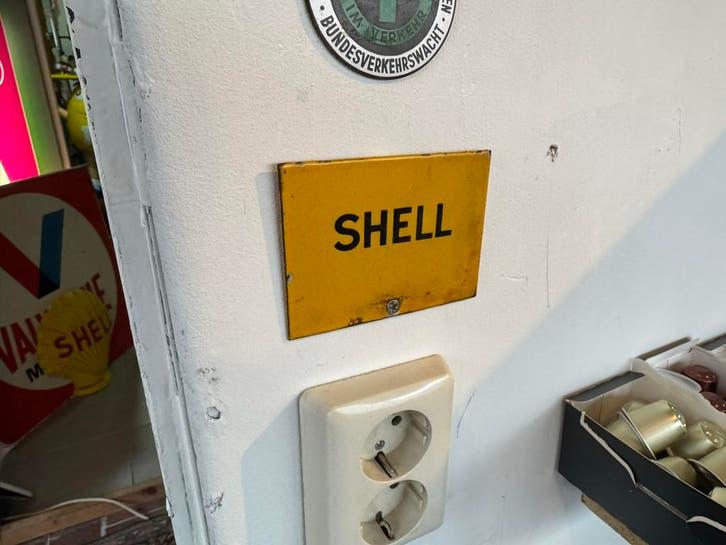 Vintage Shell Emaille Reclame Bordje, Ophalen of Verzenden