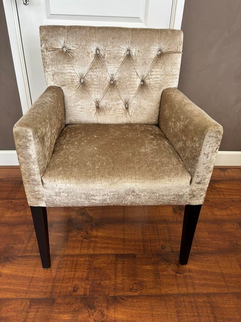 4 prachtige eetkamerstoelen urban stof, Huis en Inrichting, Ophalen, Minder dan 75 cm, Stof, 50 tot 75 cm