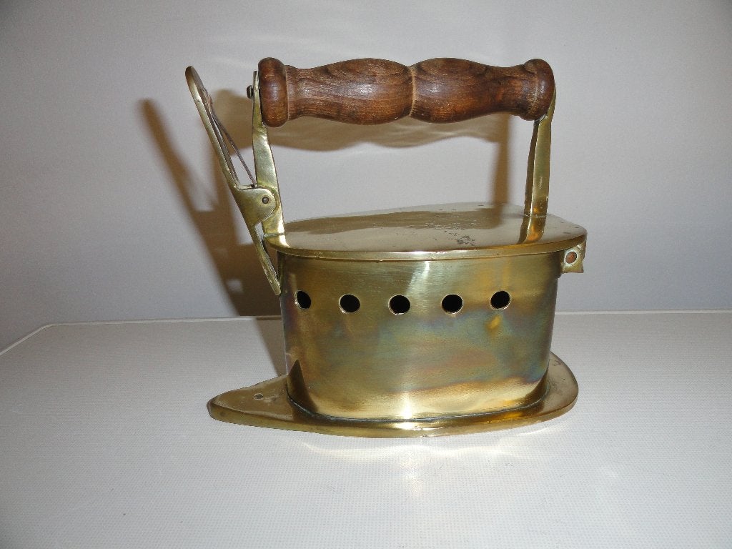 antiek koperen strijkijzer, Antiek en Kunst, Ophalen, Koper