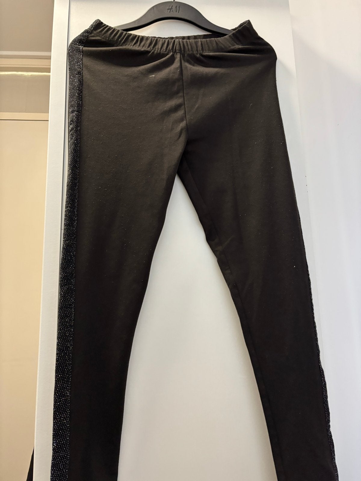 Zwarte legging met glitter streep, Legging, Maat 36/38 (S), Zwart, Ophalen of Verzenden