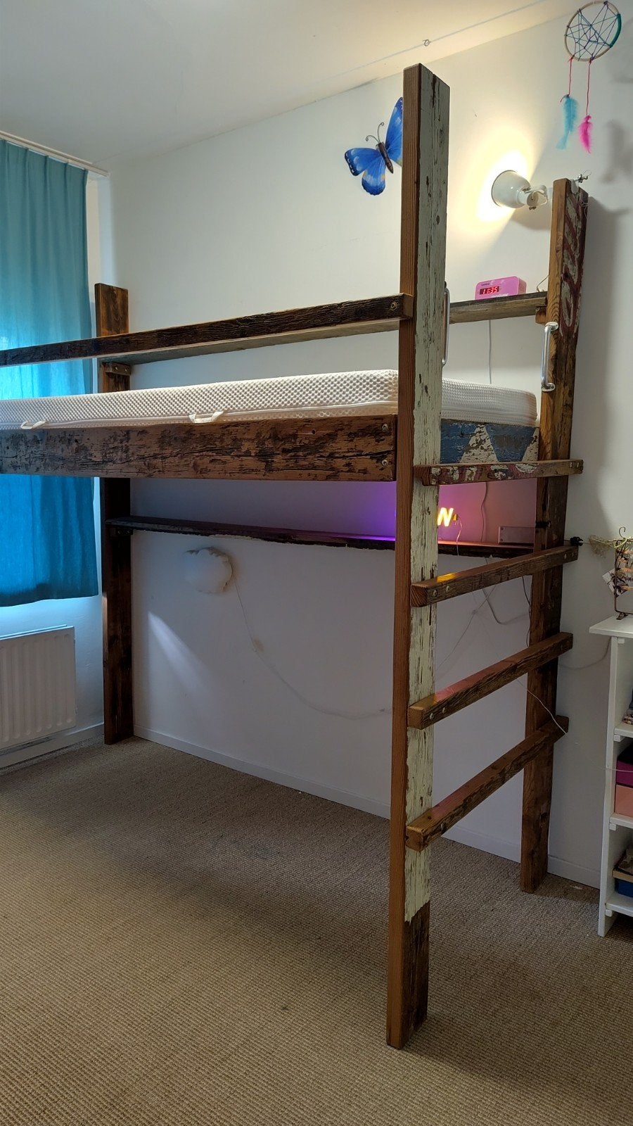 Stapelbed van eikenhout in  Piet Hein Eek-stijl, Kinderen en Baby's, Ophalen, Zo goed als nieuw, Stapelbed