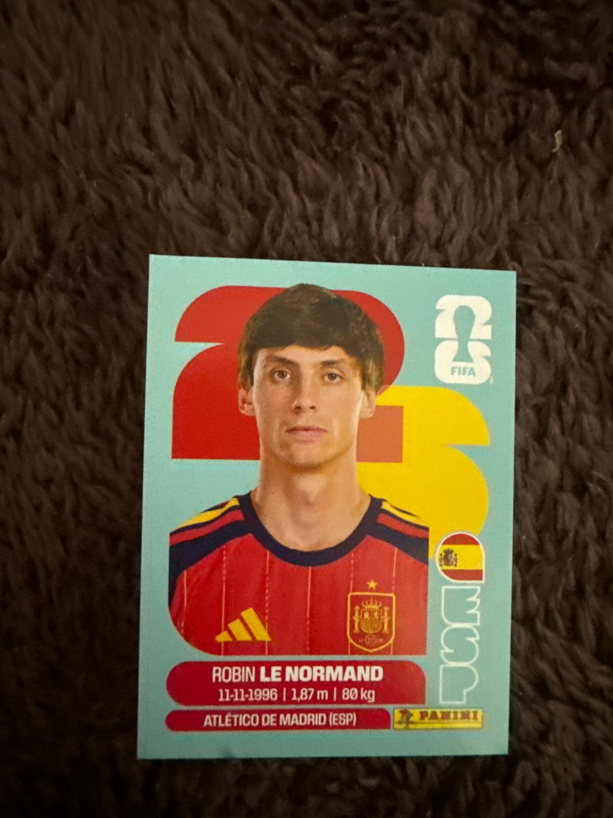 Panini FIFA 23 Robin Le Normand Spelerskaart Atlético, Ophalen of Verzenden, Zo goed als nieuw, Buitenlandse clubs, Spelerskaart