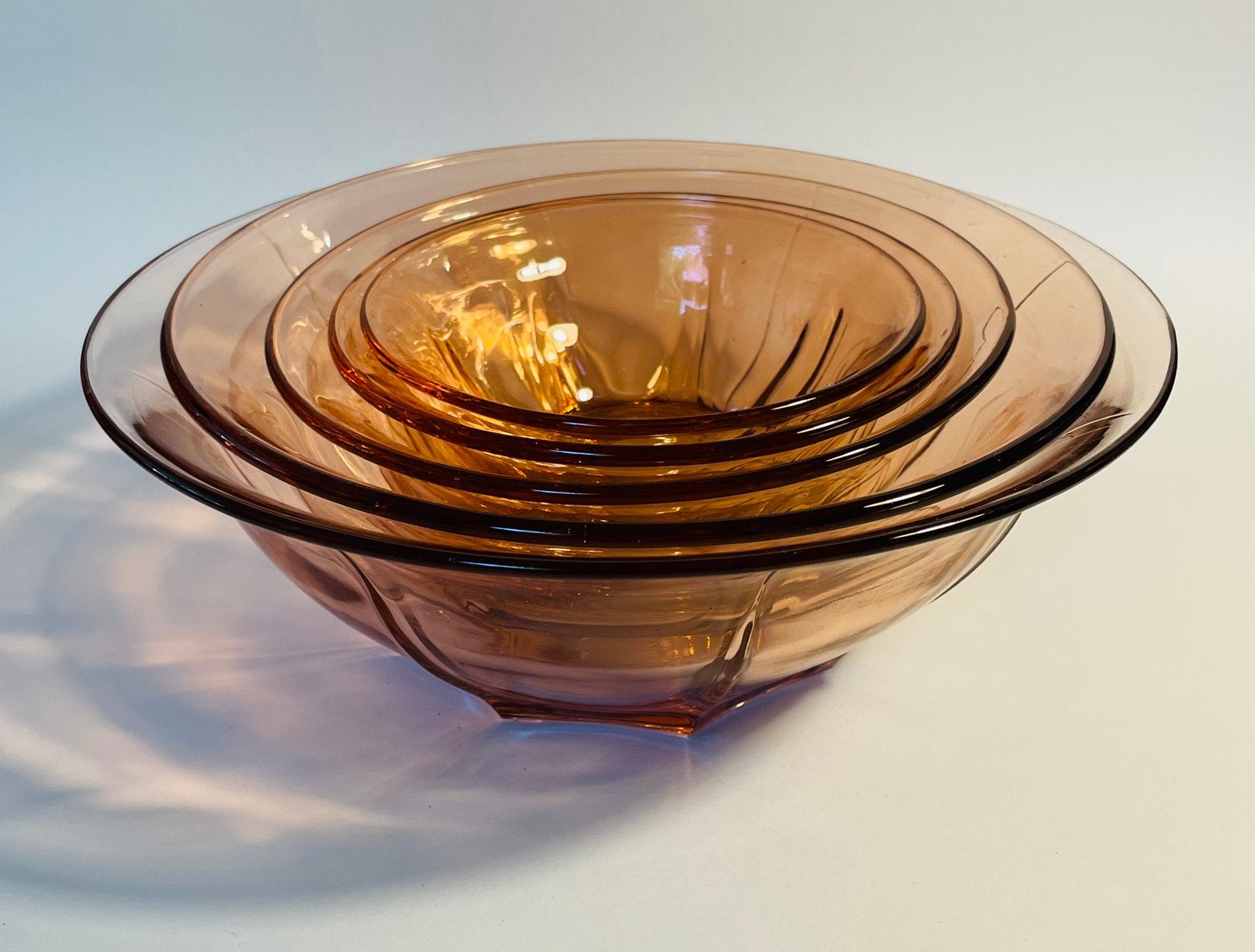 Prachtige rosaline glazen schalen, Art Deco, geperst glas, Antiek en Kunst, Ophalen of Verzenden