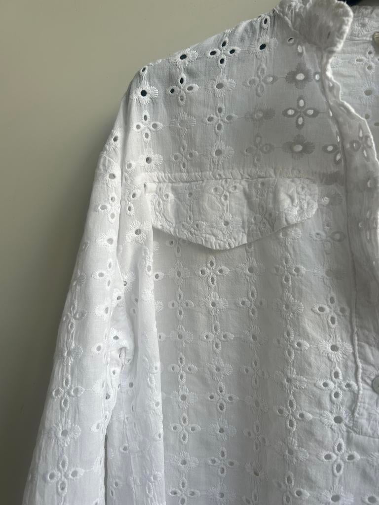 DROLE DE COPINE blouse wit broderie mt S, -, Verzenden, Drole de Copine, Zo goed als nieuw