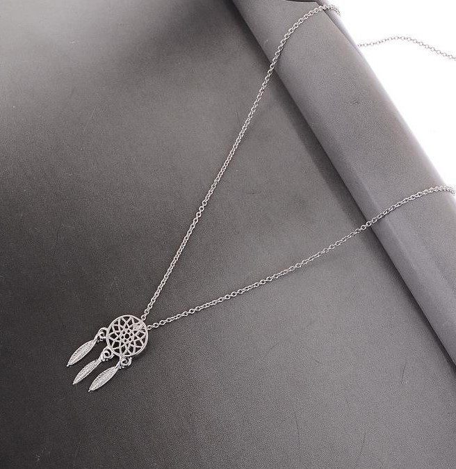 damesketting '' dromenvanger '' in zilverkleur - nieuw, Met hanger, Overige materialen, Nieuw, Ophalen of Verzenden