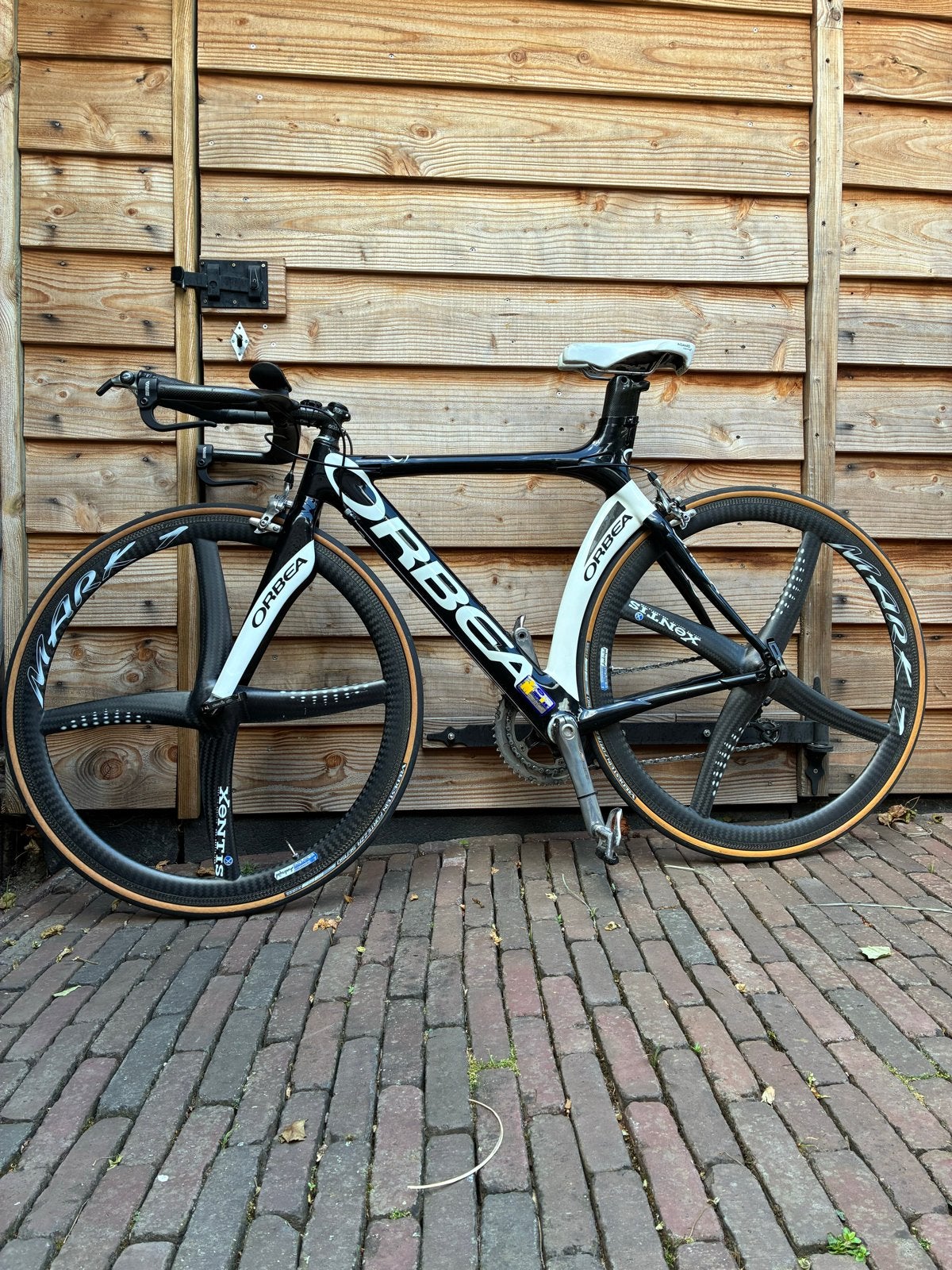 Orbea Triathlonfiets - Carbon Frame - Dura-Ace Afmontage, 28 inch, Gebruikt, Carbon, Velgrem