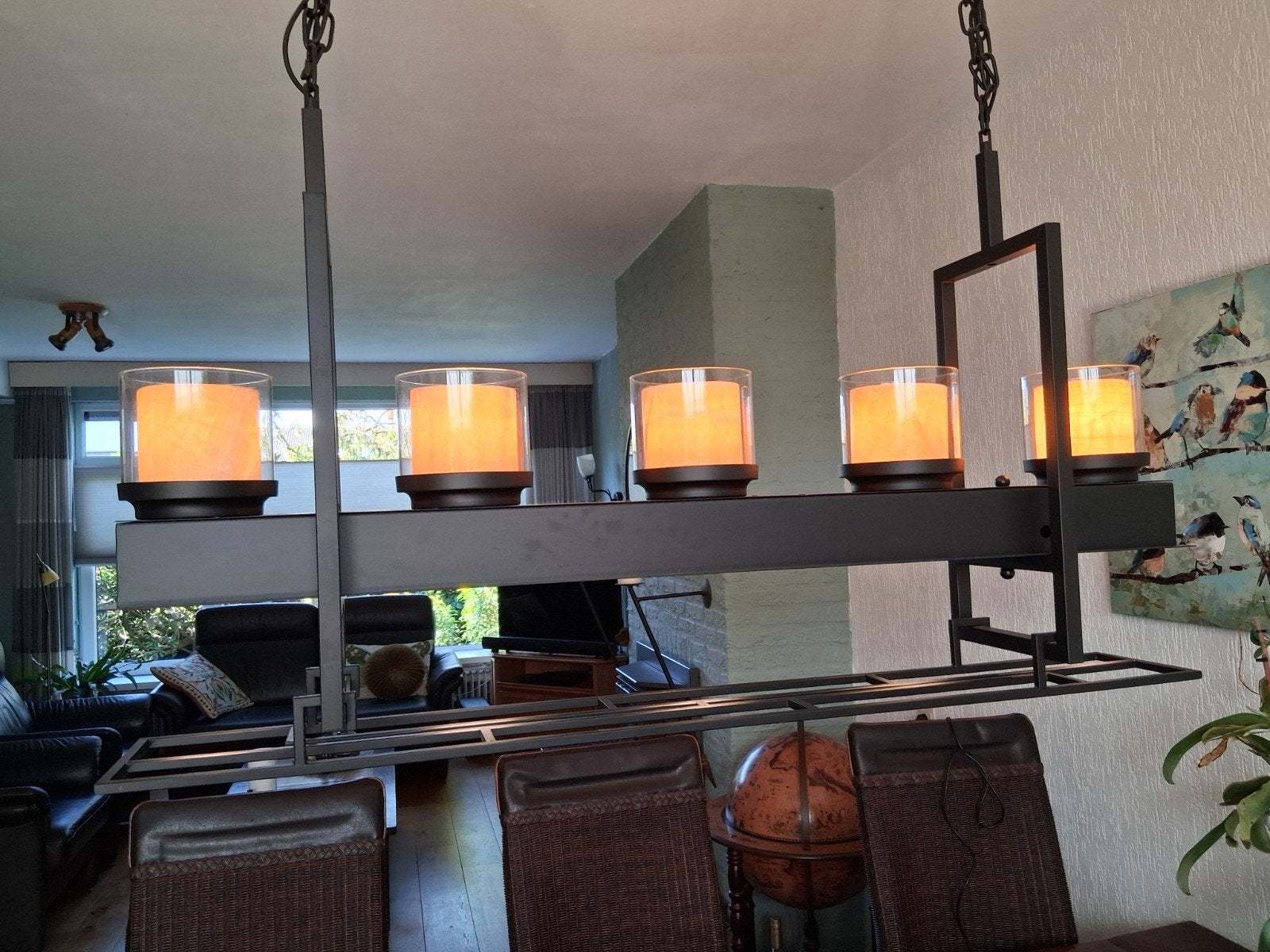 Decoratieve Hanglamp, Ophalen, E27 (groot), Zo goed als nieuw, Bourgondisch