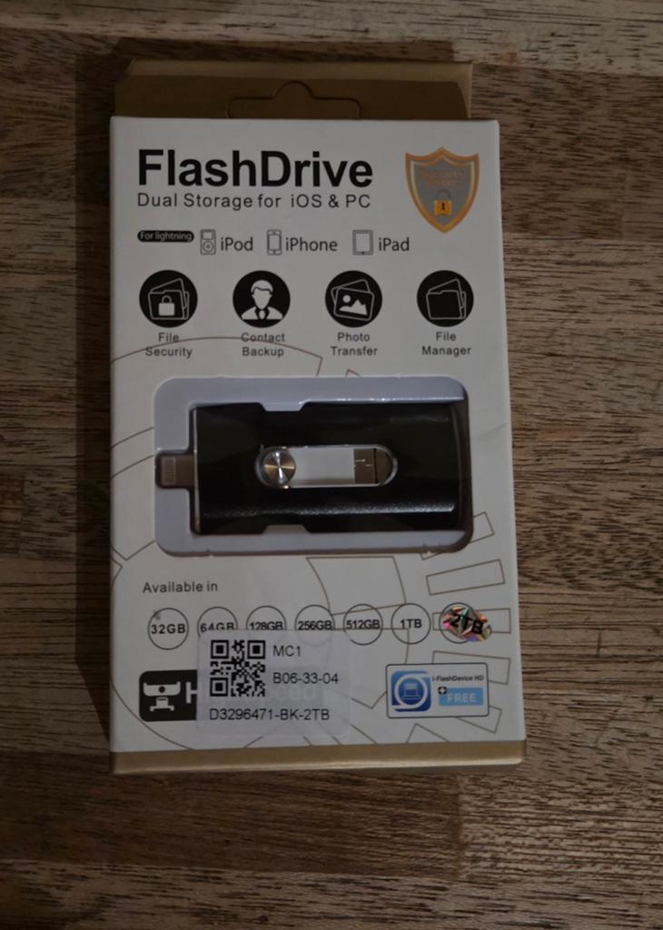 Flash Drive USB-stick 2TB voor iPhone, PC & iPad, Ophalen of Verzenden, Nieuw, LXM, 2 TB of meer