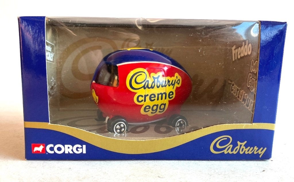 Cadbury’s creme egg rood-blauw CORGI # 57501., Ophalen of Verzenden, Nieuw, Auto, Corgi