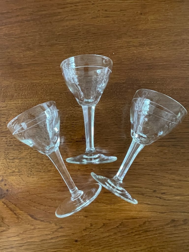 3 Antieke Likeur Glaasjes, Ophalen of Verzenden