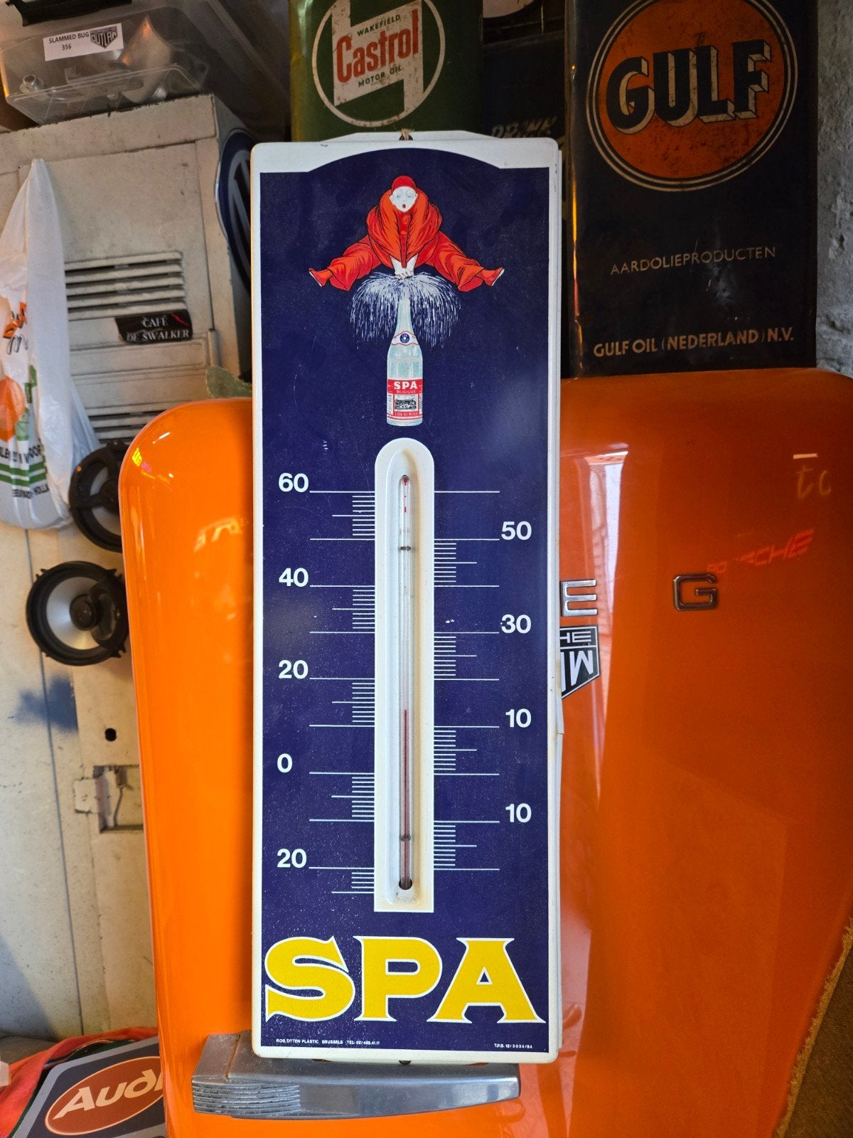 😮 SPA thermometer, Ophalen of Verzenden, Gebruikt, Reclamebord