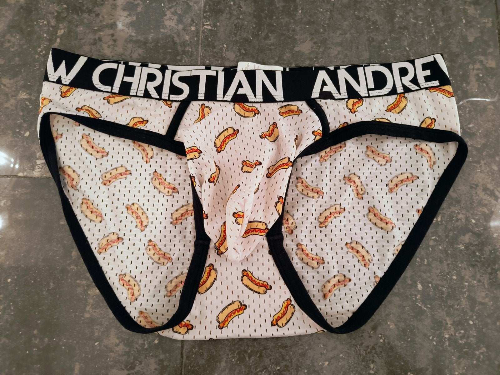 Andrew Christian Witte Hotdog mesh heren slip ondergoed| L, Kleding | Heren, Verzenden, Wit, Andrew Christian, Slip