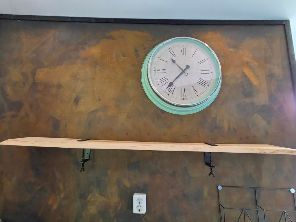 Set van 2 massief houten wandplanken met bevestiging, Huis en Inrichting, Woonaccessoires | Wandplanken en Boekenplanken, Ophalen of Verzenden