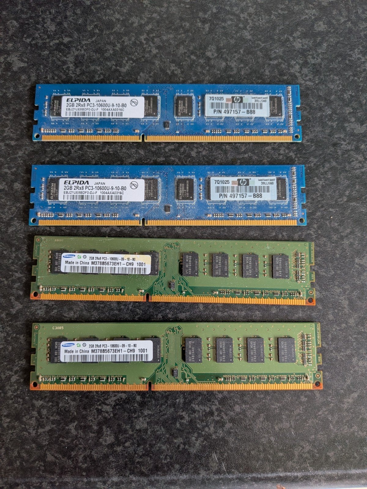 DDR3 RAM Geheugen - 8GB (4x 2GB) voor Desktop, Gebruikt, 8 GB, DDR3, Ophalen of Verzenden
