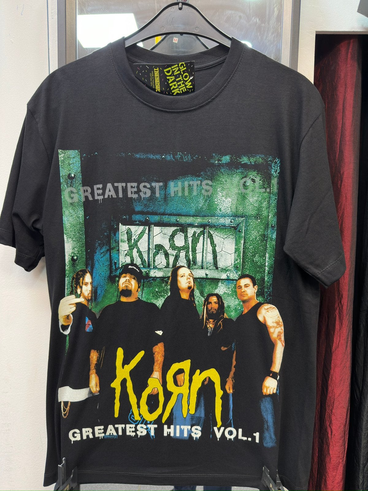 Korn t-shirt maat xl glow in the dark, Kleding | Heren, Ophalen of Verzenden, Nieuw, Maat 56/58 (XL), Zwart