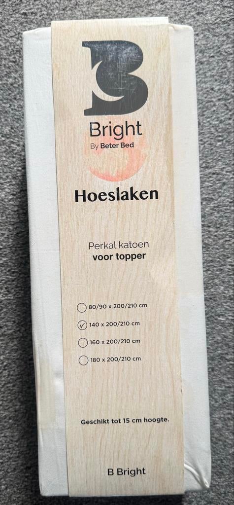 B Bright Hoeslaken Perkal Katoen 140x200/210 cm, Ophalen of Verzenden, Zo goed als nieuw