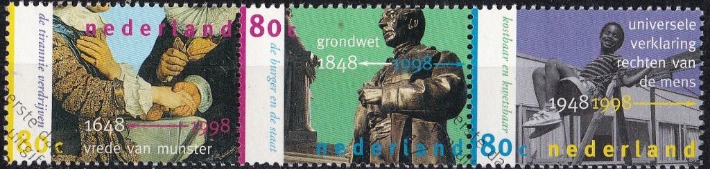 Gecombineerde uitgifte - gebruikt – NVPH 1753a-1755a, Ophalen of Verzenden, Na 1940, Gestempeld