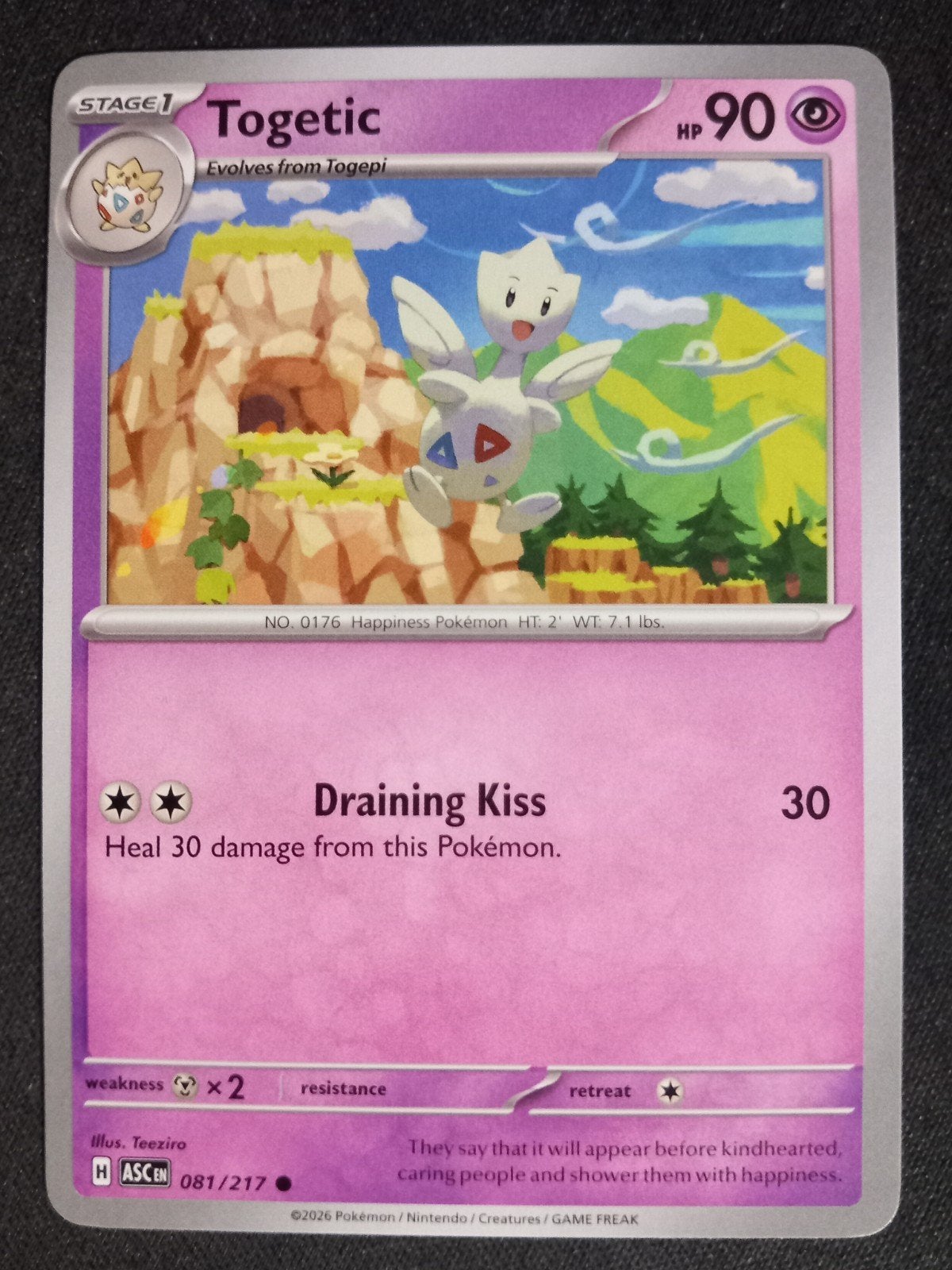 Pokemon Togetic 081/217 Ascended Heroes NM, Verzenden, Zo goed als nieuw, Losse kaart