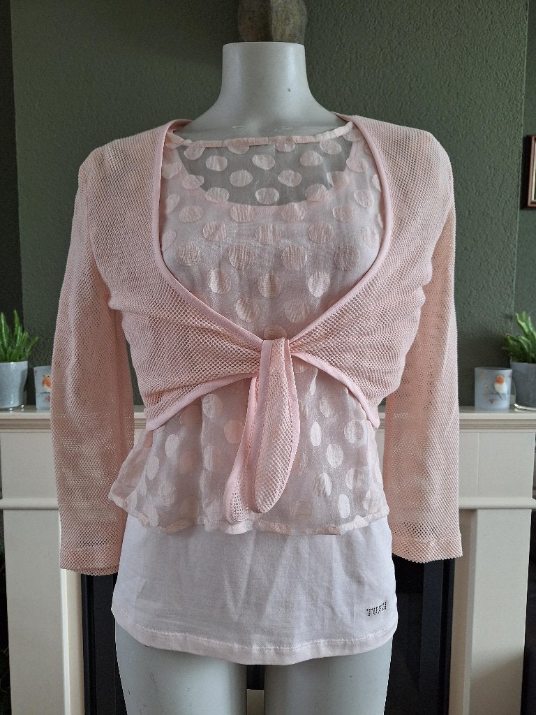 Tuzzi 3 delige set roze vest shirt en top M 38, Maat 38/40 (M), Tuzzi, Verzenden, Zo goed als nieuw