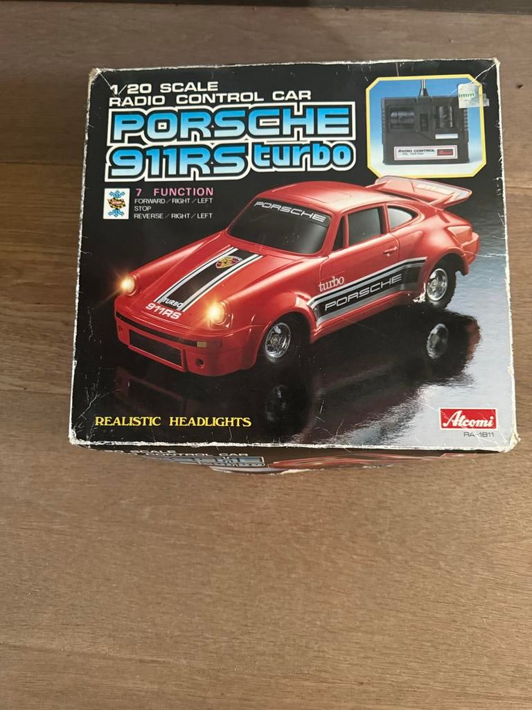 Vintage Atcomi Porsche 911RS Turbo RC auto 1:20, Hobby en Vrije tijd, Gebruikt, Auto onroad, RTR (Ready to Run), Overige schalen