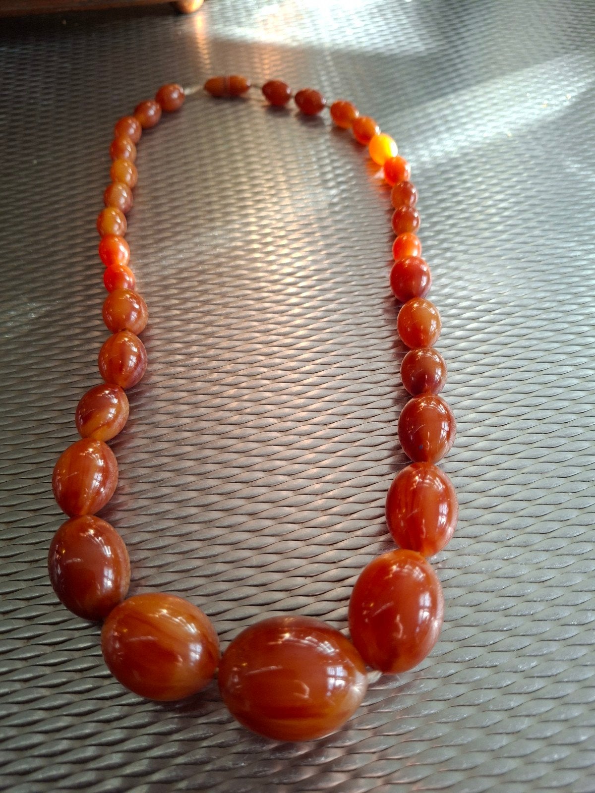 Vintage barnsteen/ bakelieten ketting, Ophalen of Verzenden, Gebruikt, Oranje, Overige materialen