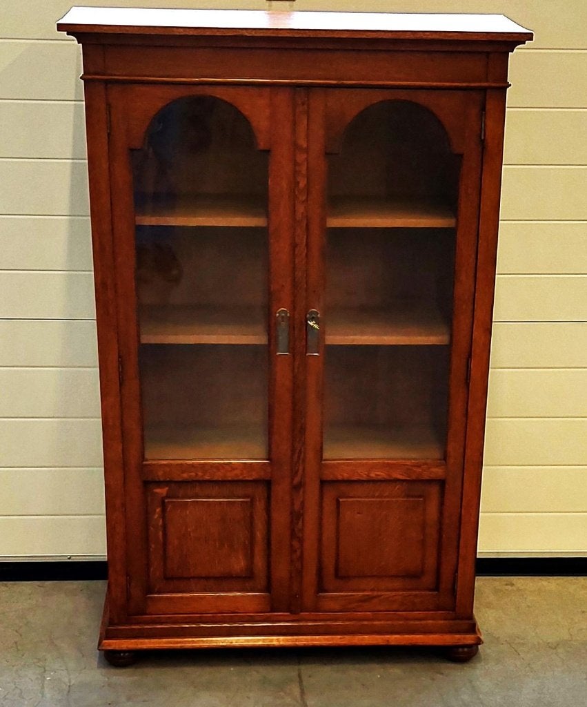 Klein antiek Hollands boekenkastje / servieskastje. Eiken., Antiek en Kunst, Ophalen