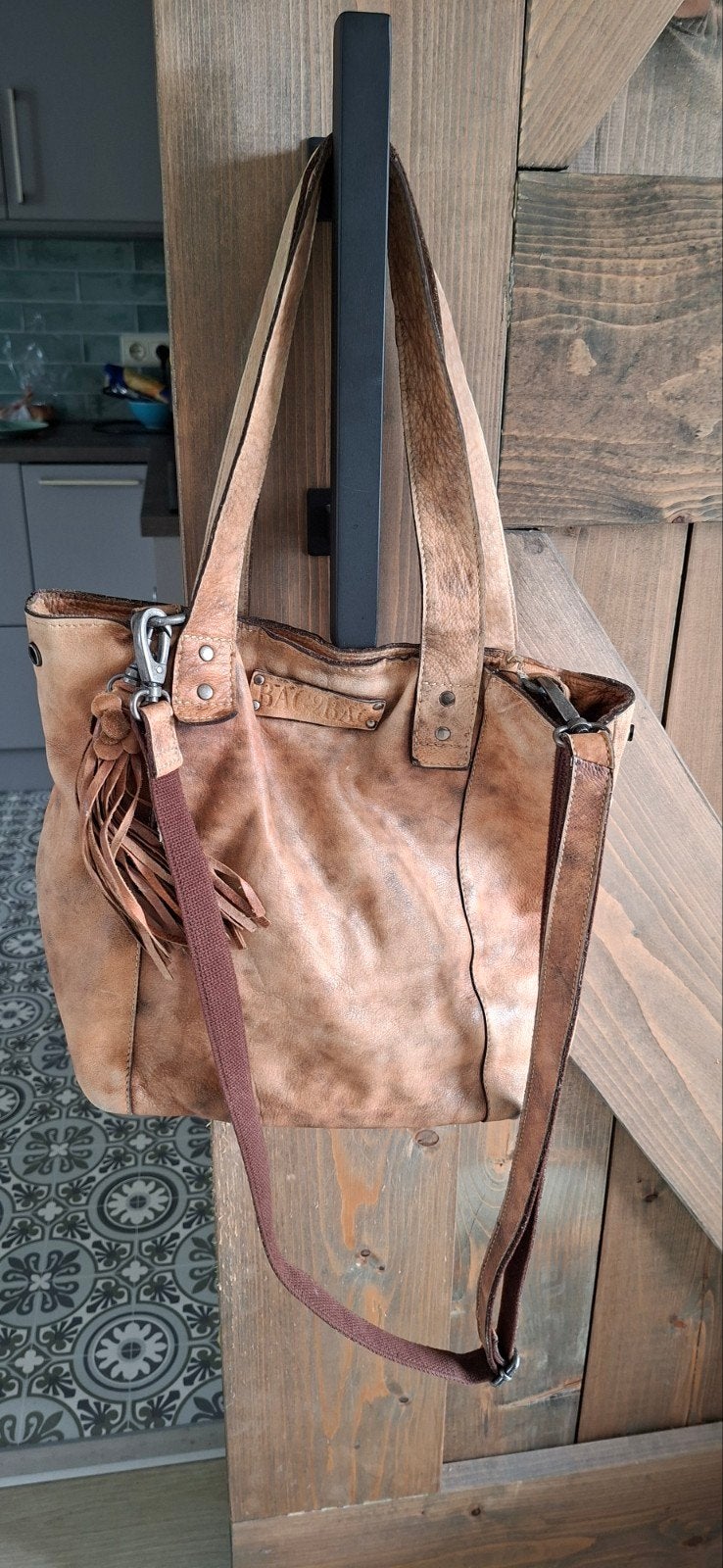 Bag2Bag Leren Handtas/Schoudertas - Cognac, Ophalen of Verzenden, Gebruikt, Bruin, Handtas