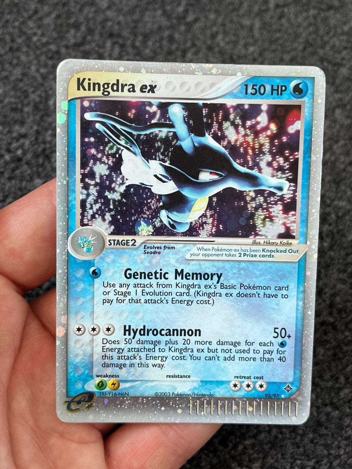 Pokémon Kingdra ex holo #92 ex dragon - Good, Ophalen of Verzenden, Zo goed als nieuw, Losse kaart, Foil