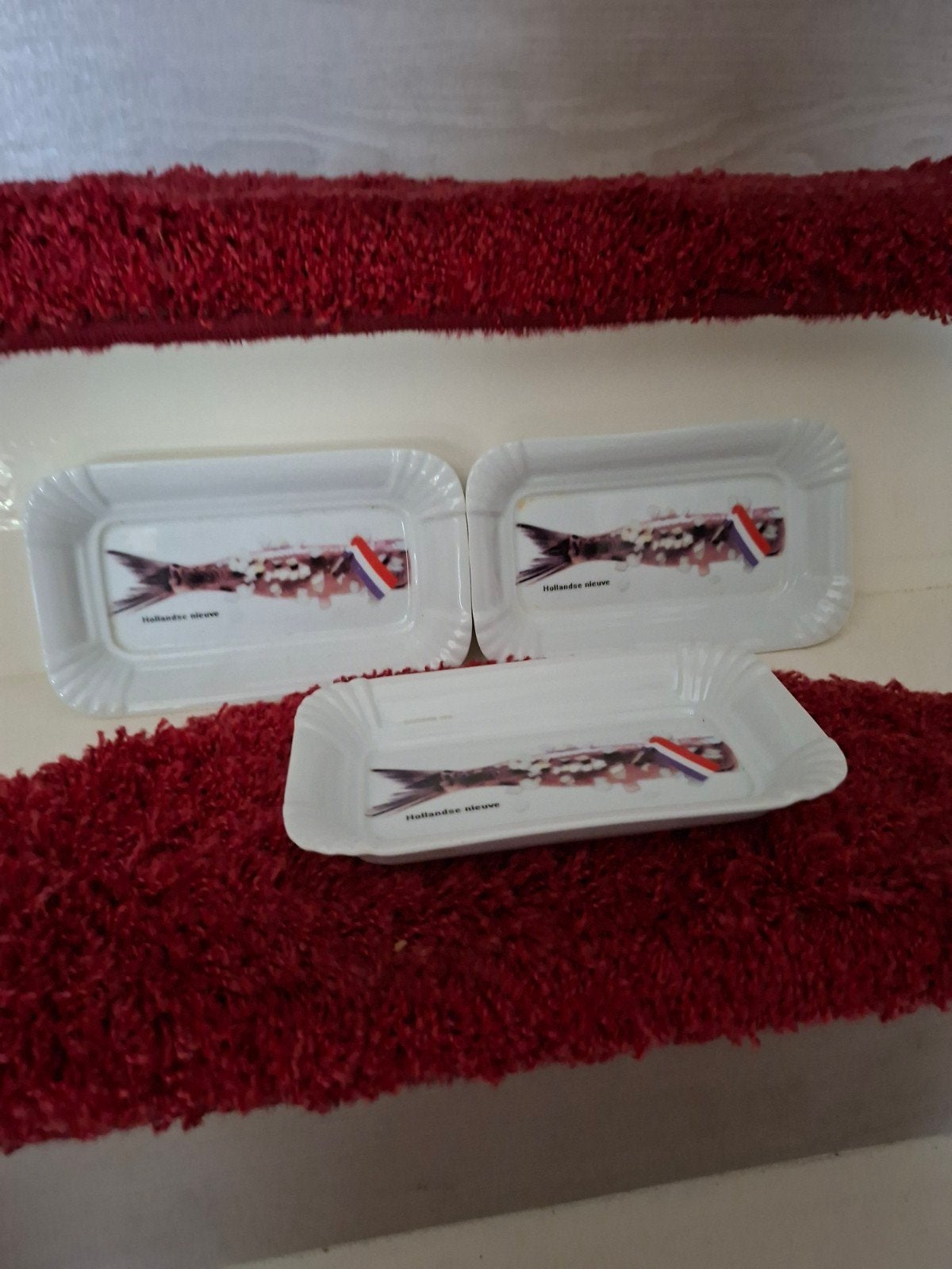 3x Hollandse Nieuwe Haring Schalen - Vintage, Ophalen, Gebruikt, Keramiek, Vintage