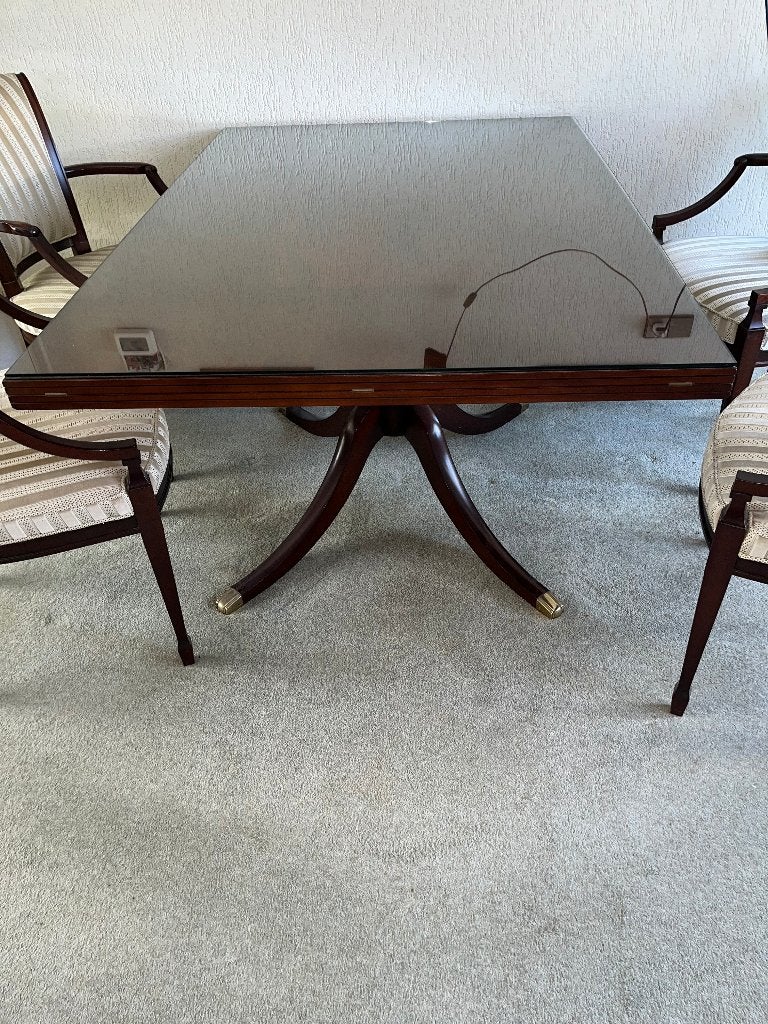 Eethoek met 4 stoelen Bridgetown mahonie, Ophalen, Gebruikt, 50 tot 100 cm, Klassiek Mahonie