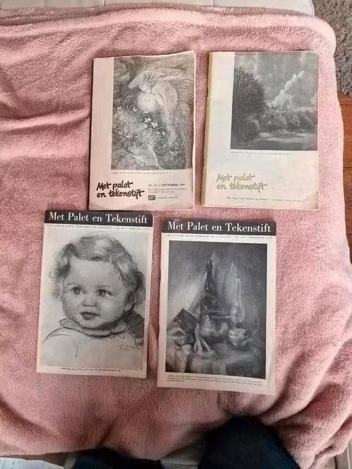 Vintage 'Met Palet en Tekenstift' tijdschriften (4 stuks), Ophalen of Verzenden