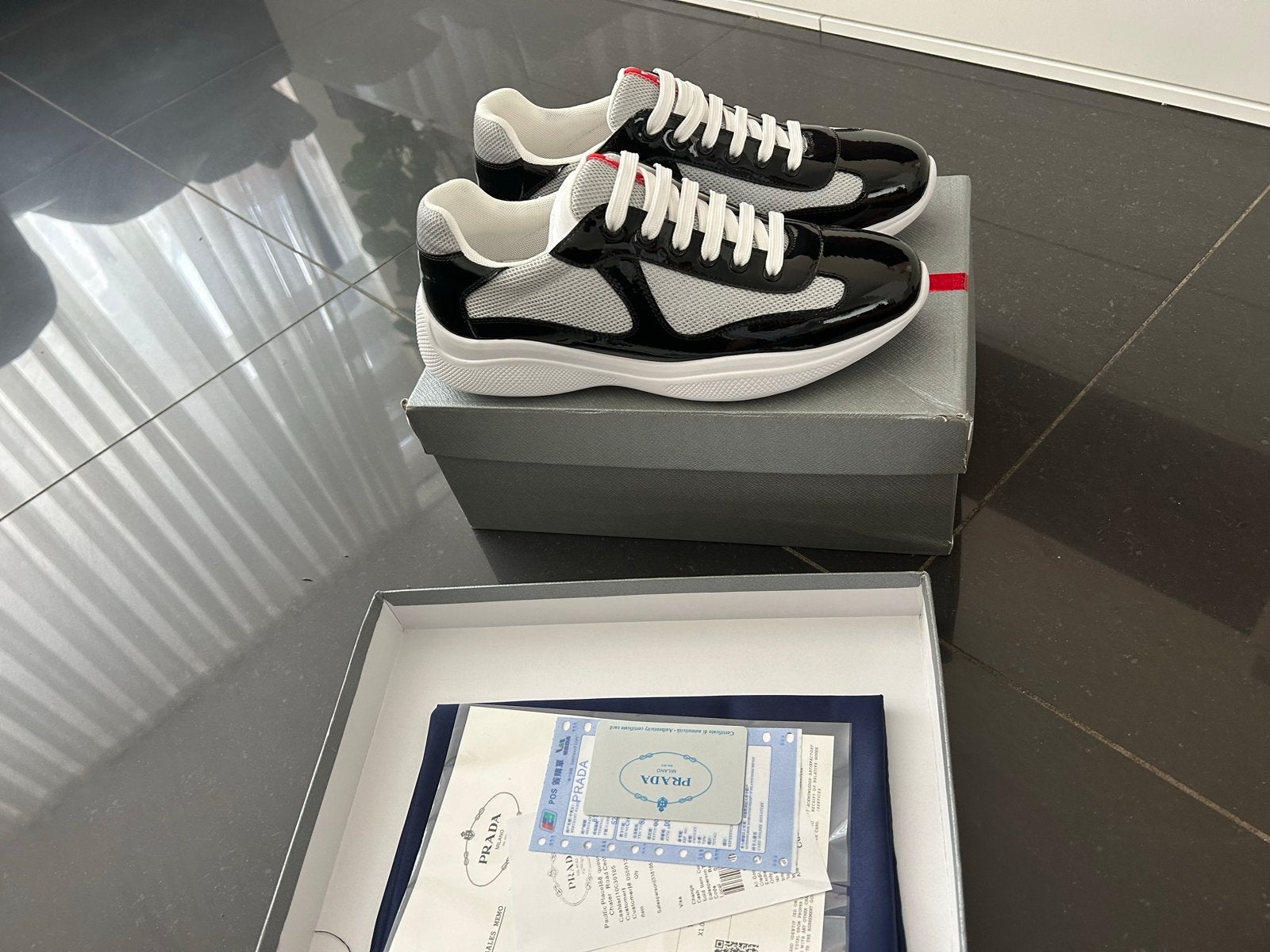 Prada Cups zwart maat 43, Zwart, Nieuw, Ophalen of Verzenden, Sneakers of Gympen