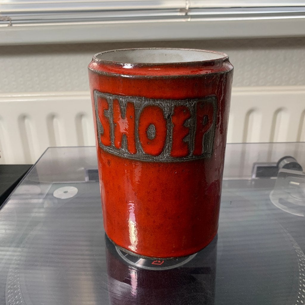 Vintage Snoeppot van Hannie Mein - Rood Keramiek Pot, Antiek en Kunst, Ophalen of Verzenden