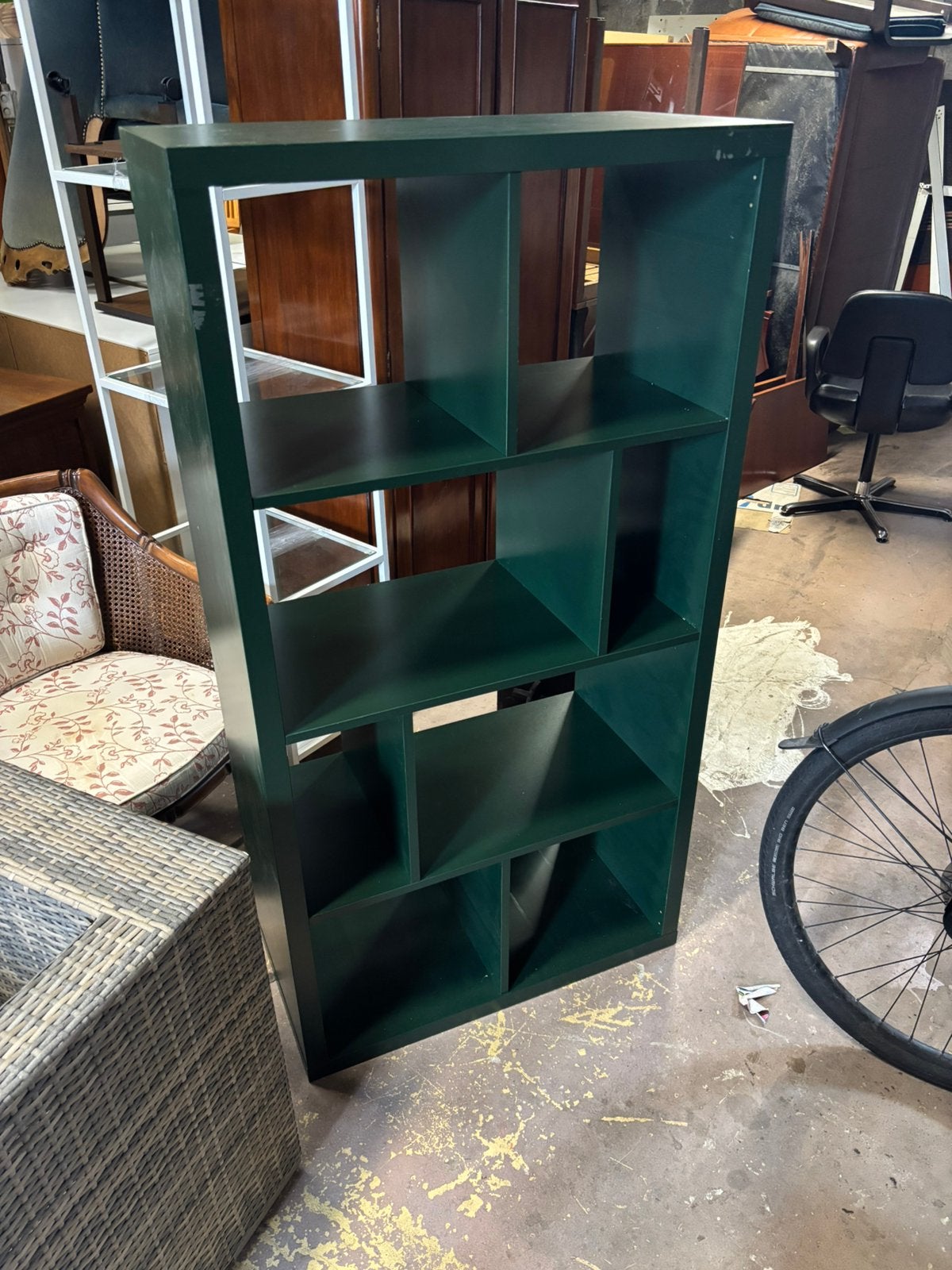 2x donkergroenen vakkenkast - 75x40x148H, 1025xe, Zo goed als nieuw, Minder dan 100 cm, Re