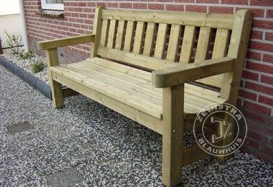 Tuinbank houten bank parkbank met ronde zitting tuinset, Verzenden, Nieuw