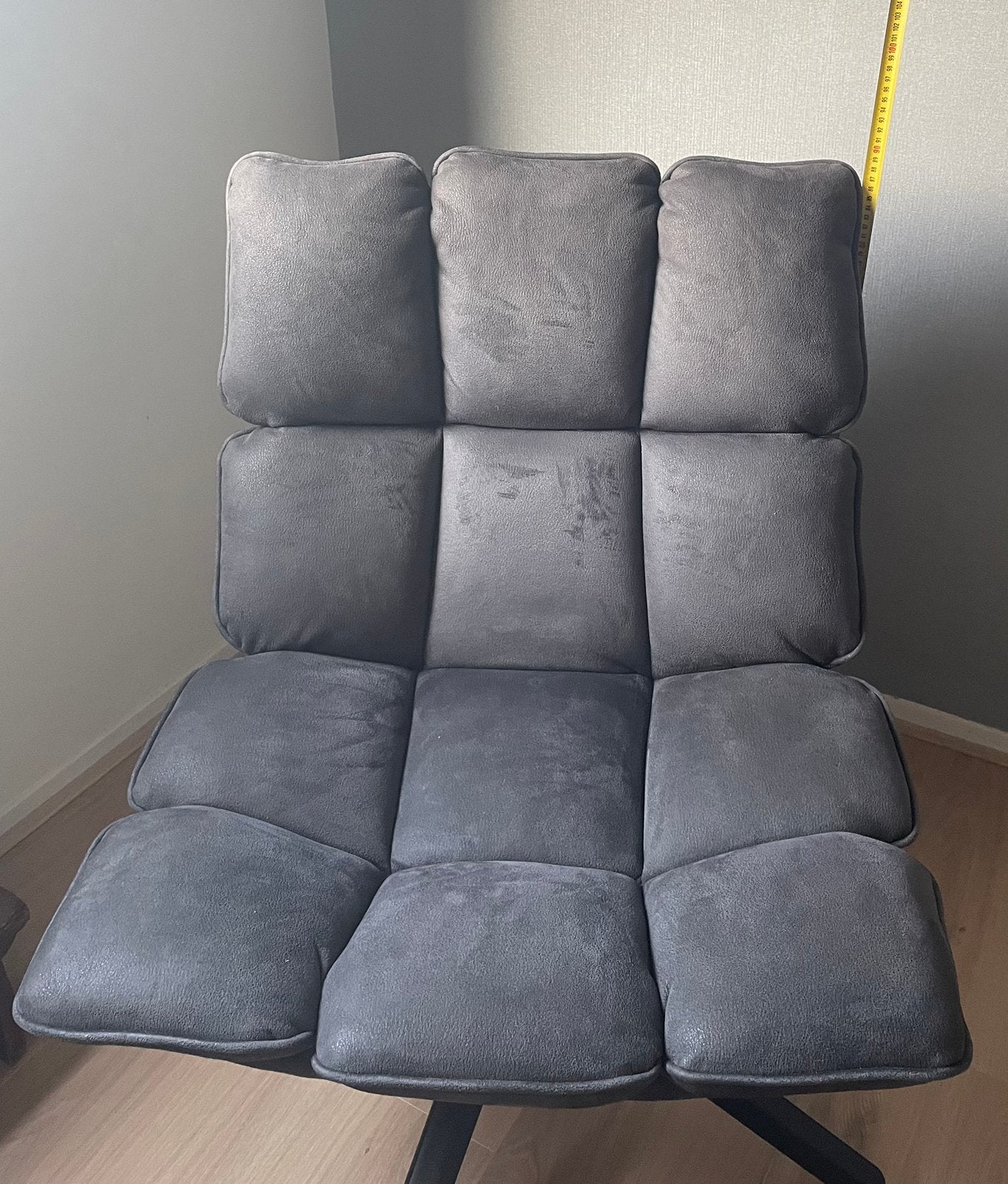 Fauteuil, Draaibaar, Grijs, Huis en Inrichting, Fauteuils, Minder dan 75 cm, Ophalen of Verzenden, Zo goed als nieuw, Stof