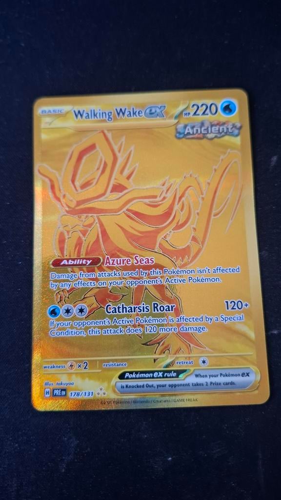 Walking Wake ex 178/131 Gouden Kaart Pokémon, Ophalen of Verzenden, Zo goed als nieuw, Losse kaart, Foil