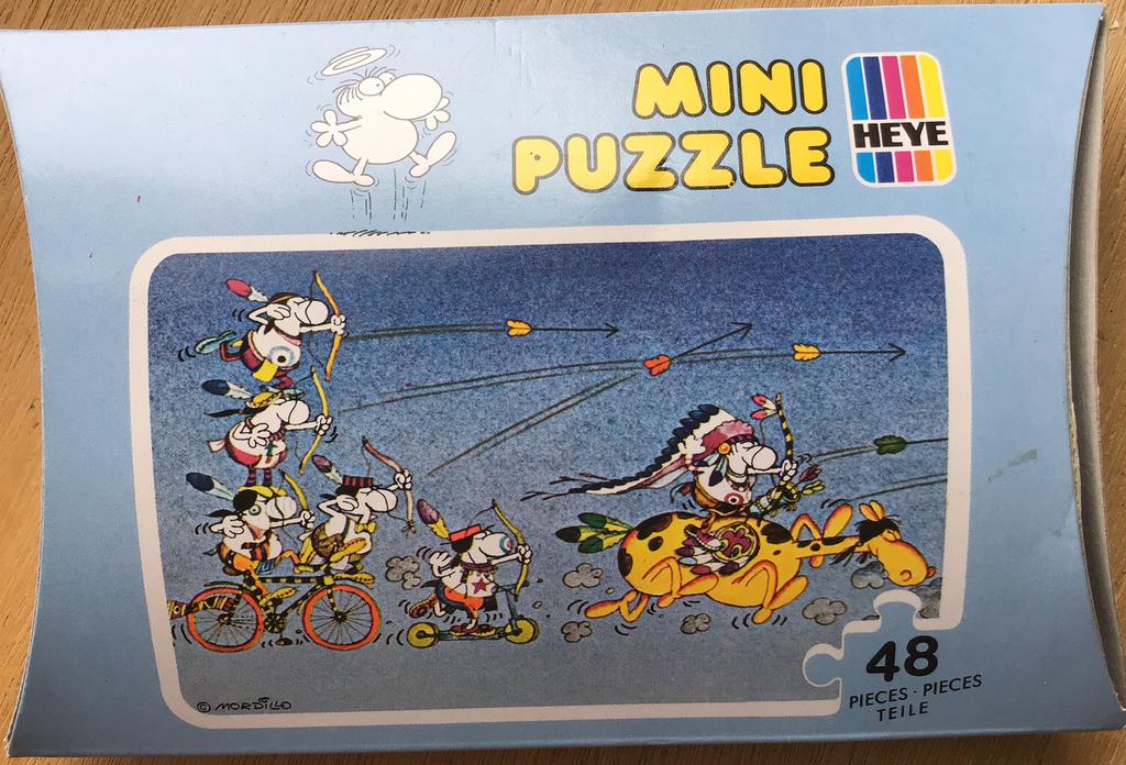 Mordillo mini puzzel van Heye - 48 stukjes - ZGAN, Ophalen of Verzenden, Minder dan 500 stukjes, Zo goed als nieuw, Legpuzzel