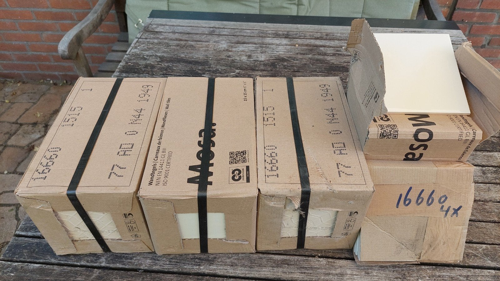 4 m2 Mosa wandtegels 15x15 ivoorwit, Doe-het-zelf en Verbouw, Tegels, Ophalen, Nieuw, Minder dan 20 cm, Minder dan 20 cm